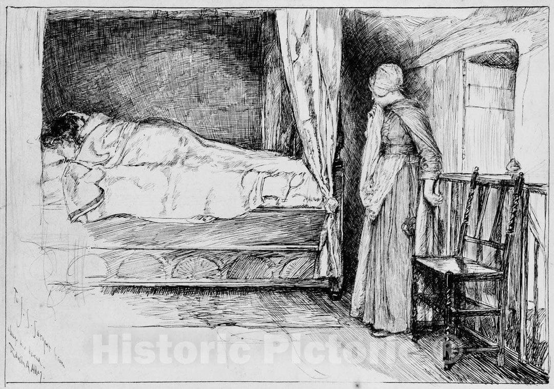 Art Print : Edwin Austin Abbey - Entrance of the Serving Maid : Vintage Wall Art