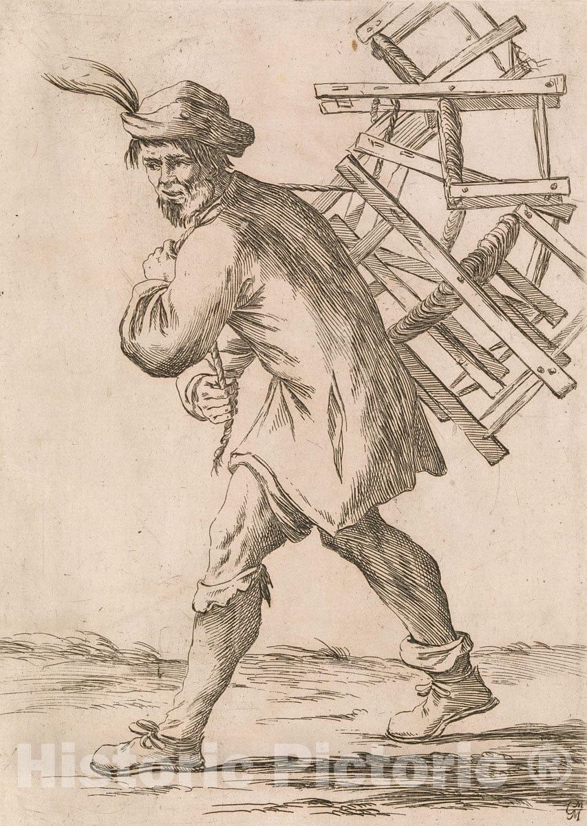 Art Print : Giuseppe Maria Mitelli - Di Bologna l'Arti per via D'An.ibal'Ca.rac : Vintage Wall Art