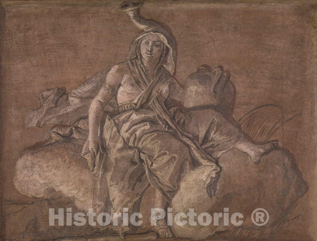 Art Print : Giovanni Domenico Tiepolo - Africa : Vintage Wall Art