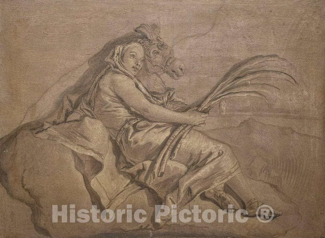 Art Print : Giovanni Domenico Tiepolo - Asia : Vintage Wall Art
