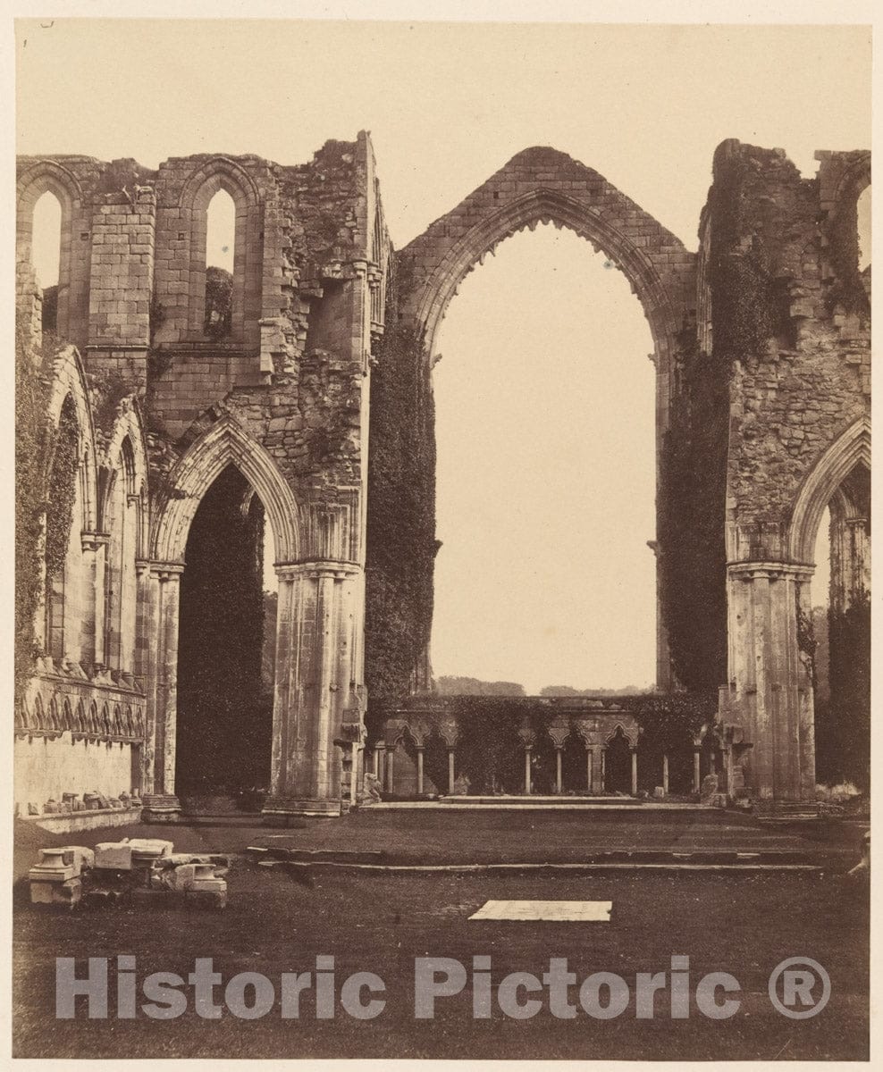 Photo Print : Joseph Cundall - Fountains Abbey. The Chapel of The Nine Alters, Interior : Vintage Wall Art