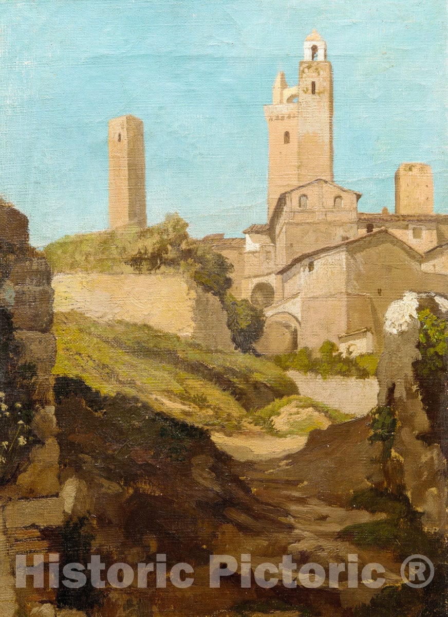 Art Print : Elihu Vedder - San Gimignano : Vintage Wall Art