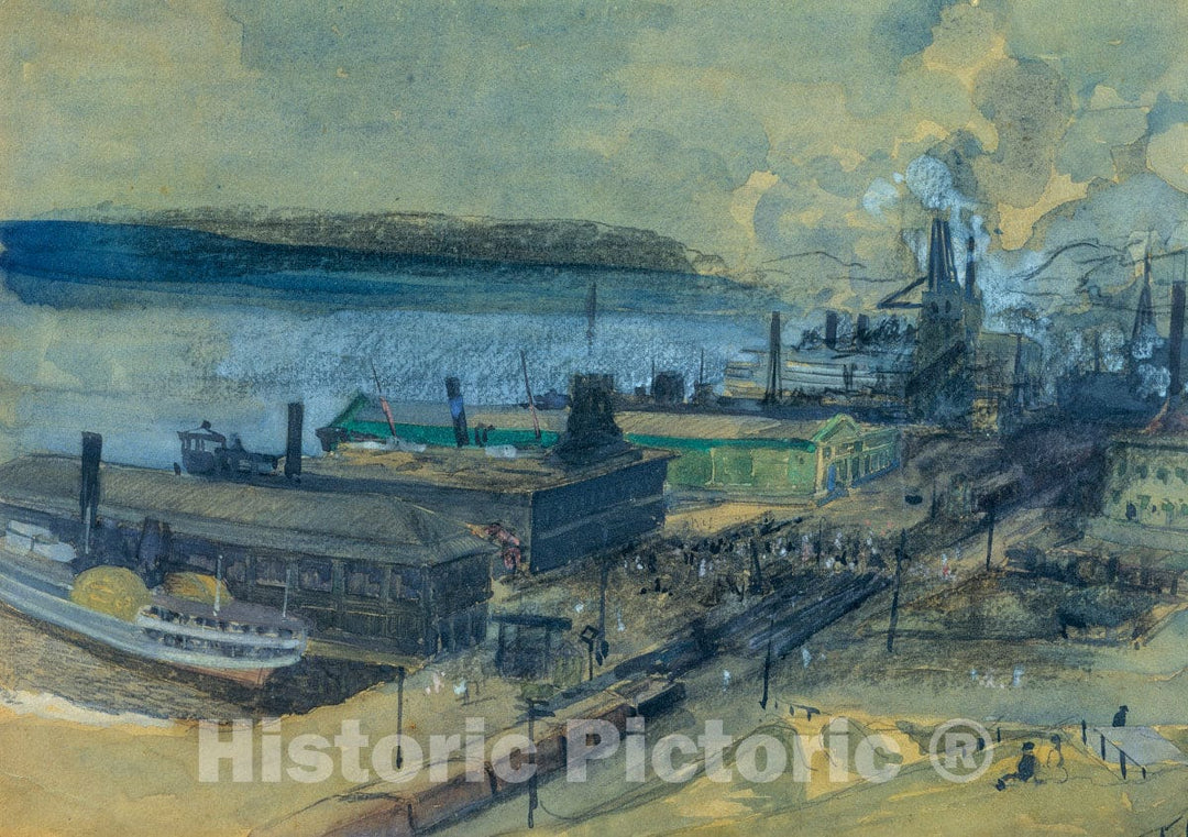 Art Print : George Overbury - 125 Street Ferry : Vintage Wall Art