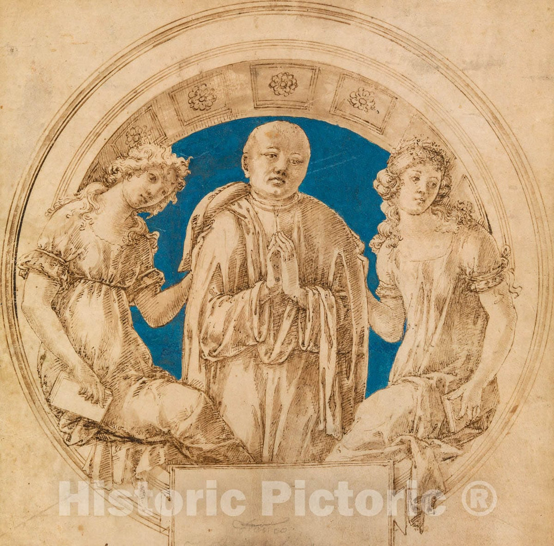 Art Print : Francesco di Giorgio Martini - Design for a Wall Monument : Vintage Wall Art