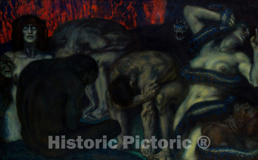 Art Print : Franz von Stuck - Inferno : Vintage Wall Art