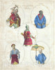 Art Print : Chart Illustrating The Five Varieties of The Human Race, Bradford, 1835, Vintage Wall Art