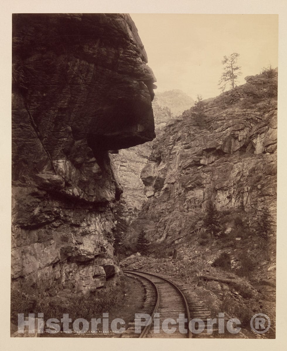 Photo Print : William Henry Jackson - Hanging Rock, Clear Creek Canyon : Vintage Wall Art