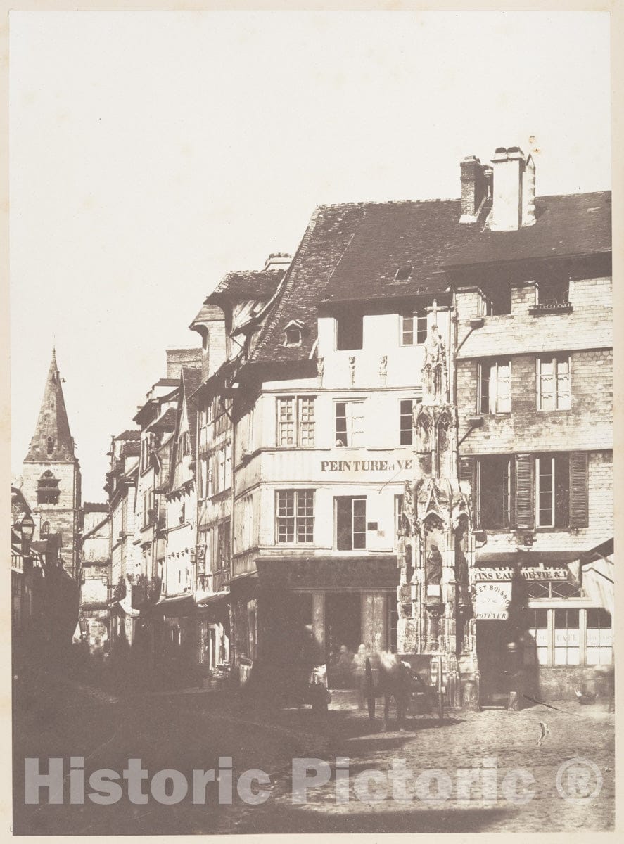 Photo Print : Edmond Bacot - Fontaine de la Croix de Pierre, Rouen : Vintage Wall Art