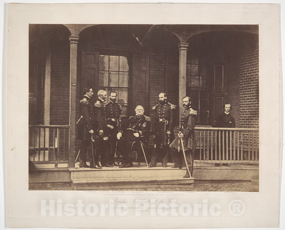 Photo Print : Mathew B. Brady - Lieutenent General Scott, General-in-Chief U.S. Army, Staff : Vintage Wall Art
