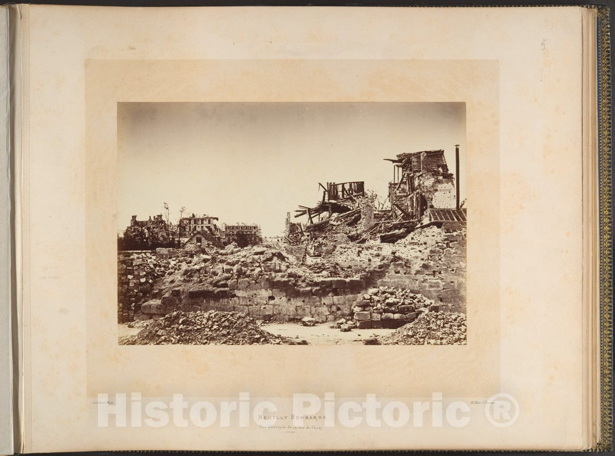 Photo Print : Alphonse J. Liébert - Neuilly Bombarded. General View of The rue de Chezy : Vintage Wall Art