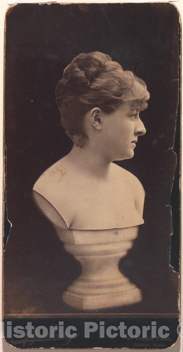 Art Print : Ritz & Hastings - Female Portrait Bust on Pedestal : Vintage Wall Art