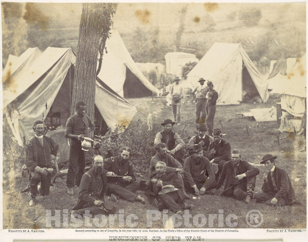 Photo Print : Alexander Gardner - Group at Headquarters of The Army of The Potomac, Antietam, October 1862 2 : Vintage Wall Art