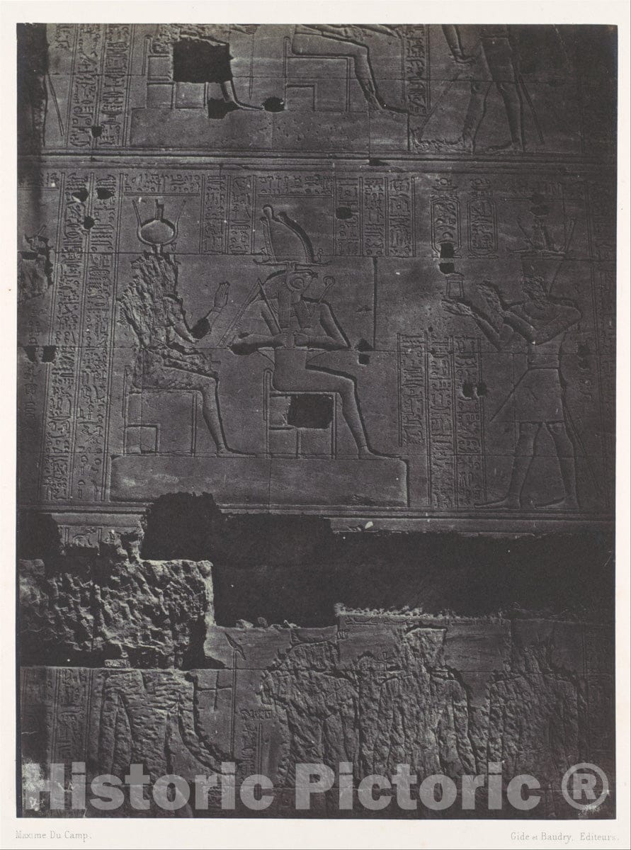 Photo Print : Maxime Du Camp - Nubie. Grand Temple D'Isis A Philoe. Muraille occidentale : Vintage Wall Art