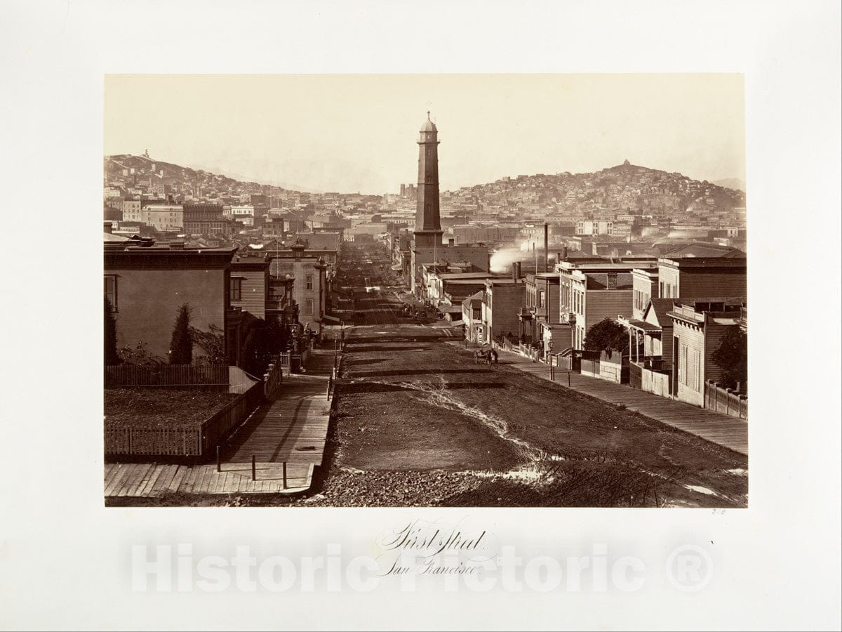 Photo Print : Carleton E. Watkins - First Street, San Francisco : Vintage Wall Art