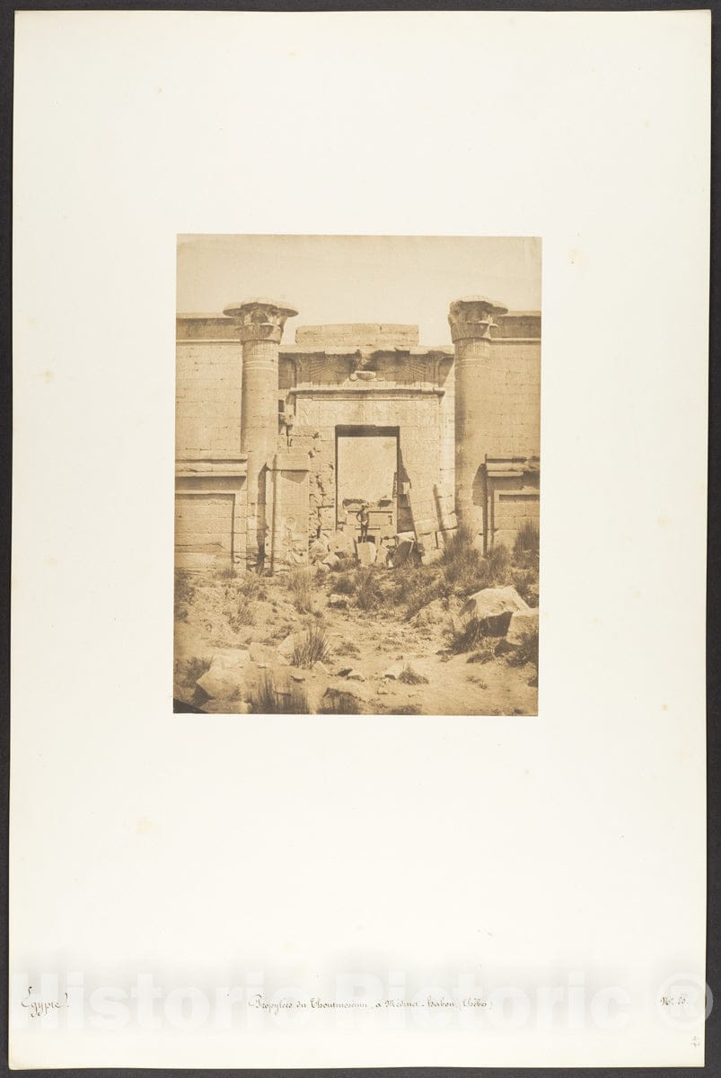 Photo Print : Maxime Du Camp - Propylées du Thoutmoséum, à Médinet-habou (Thèbes) : Vintage Wall Art