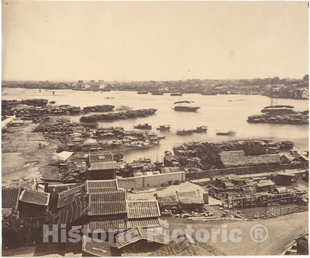 Photo Print : John Thomson - View of Canton from The River : Vintage Wall Art