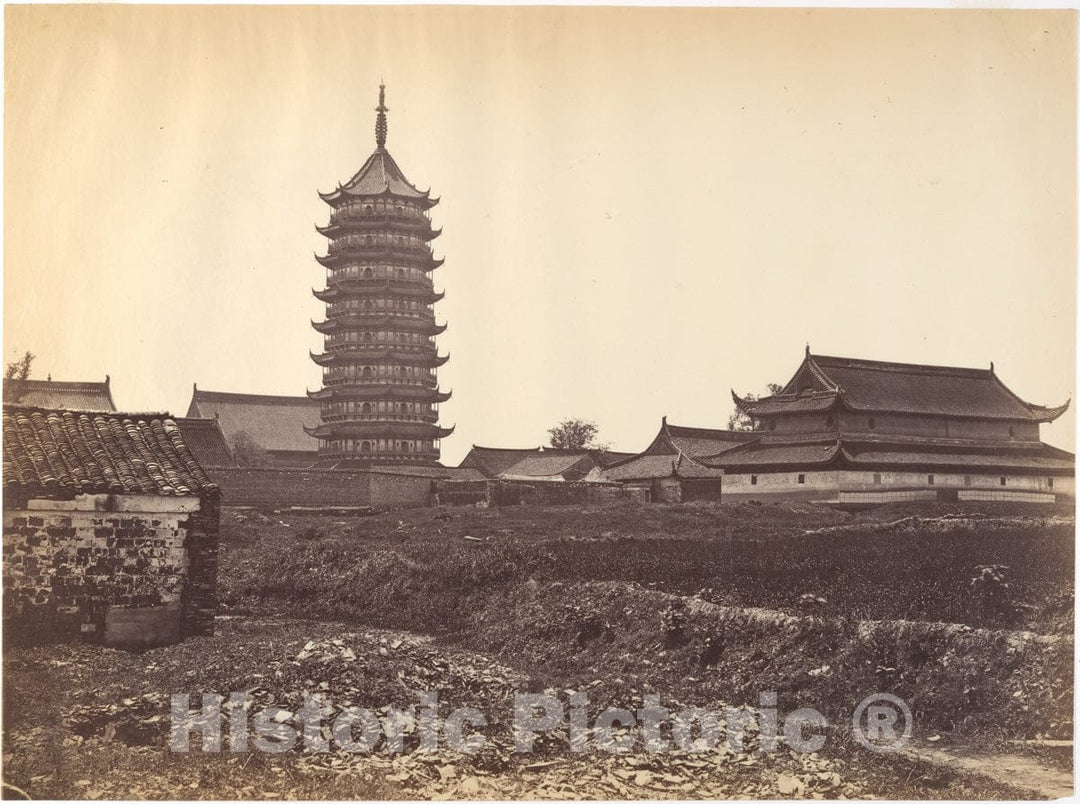 Photo Print : John Thomson - Great Pagoda at Foochow, The Largest in China : Vintage Wall Art