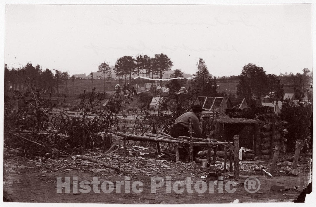 Photo Print : Andrew Joseph Russell - Falmouth, Virginia. Abandoned Camp : Vintage Wall Art
