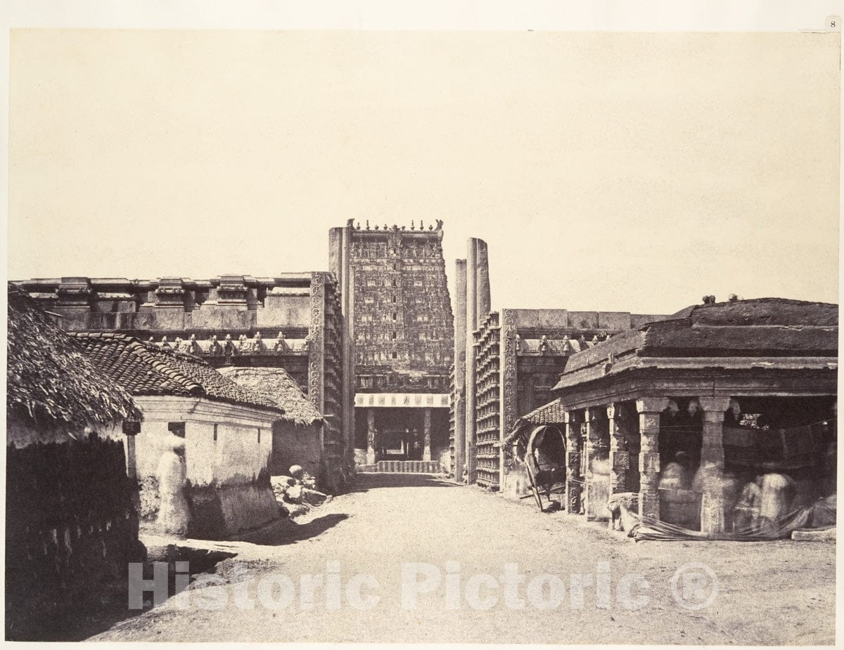 Photo Print : Linnaeus Tripe - The Raya Gopuram from E. : Vintage Wall Art