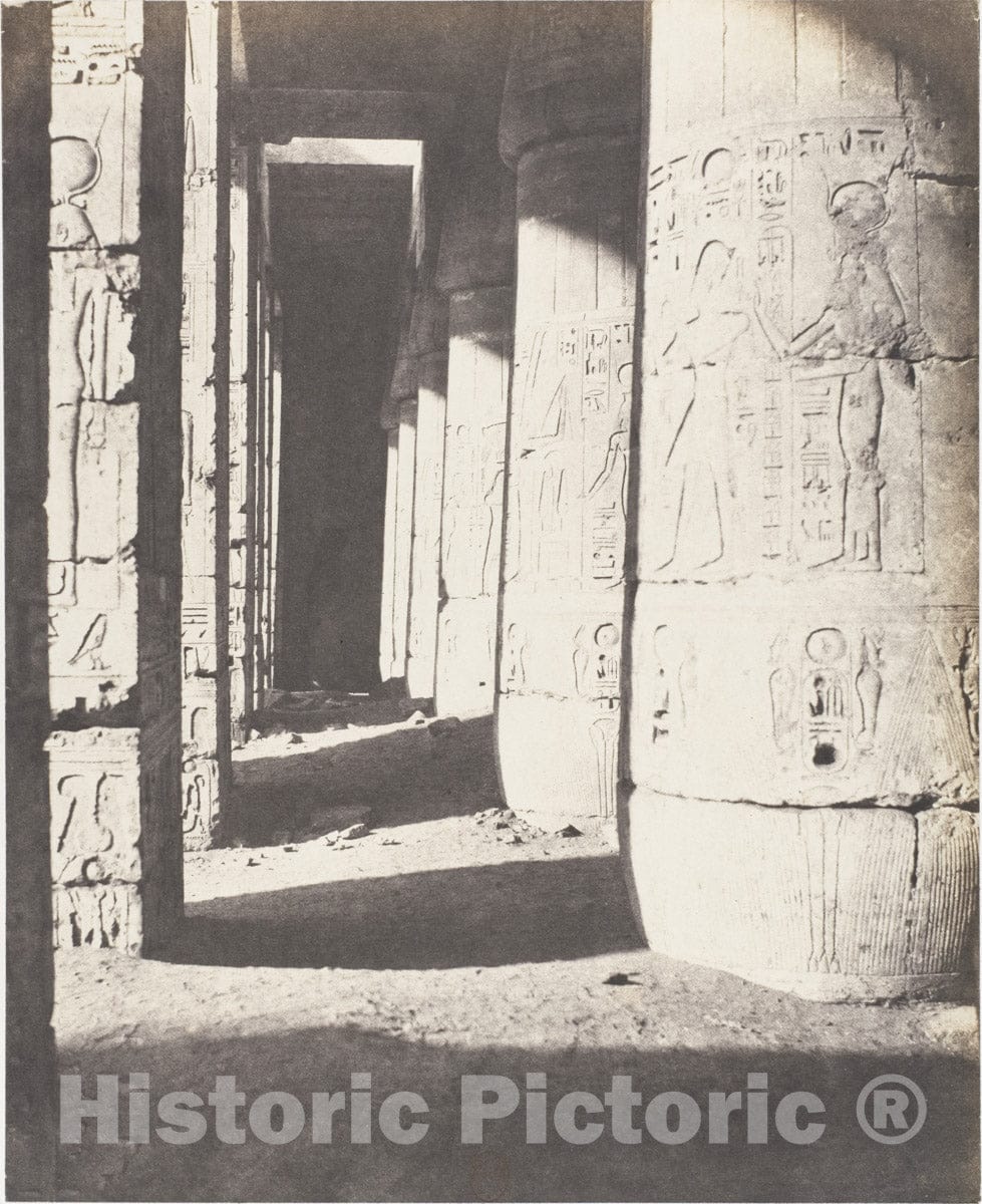 Photo Print : Félix Teynard - Médînet-Abou (Thèbes), Constructions Postérieures - Deuxieme Cour - Galerie Nord-Ouest : Vintage Wall Art