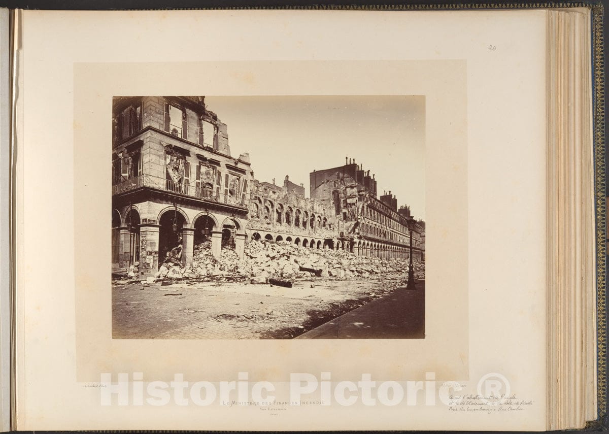 Photo Print : Alphonse J. Liébert - Finance Ministry, Burned. Exterior View : Vintage Wall Art