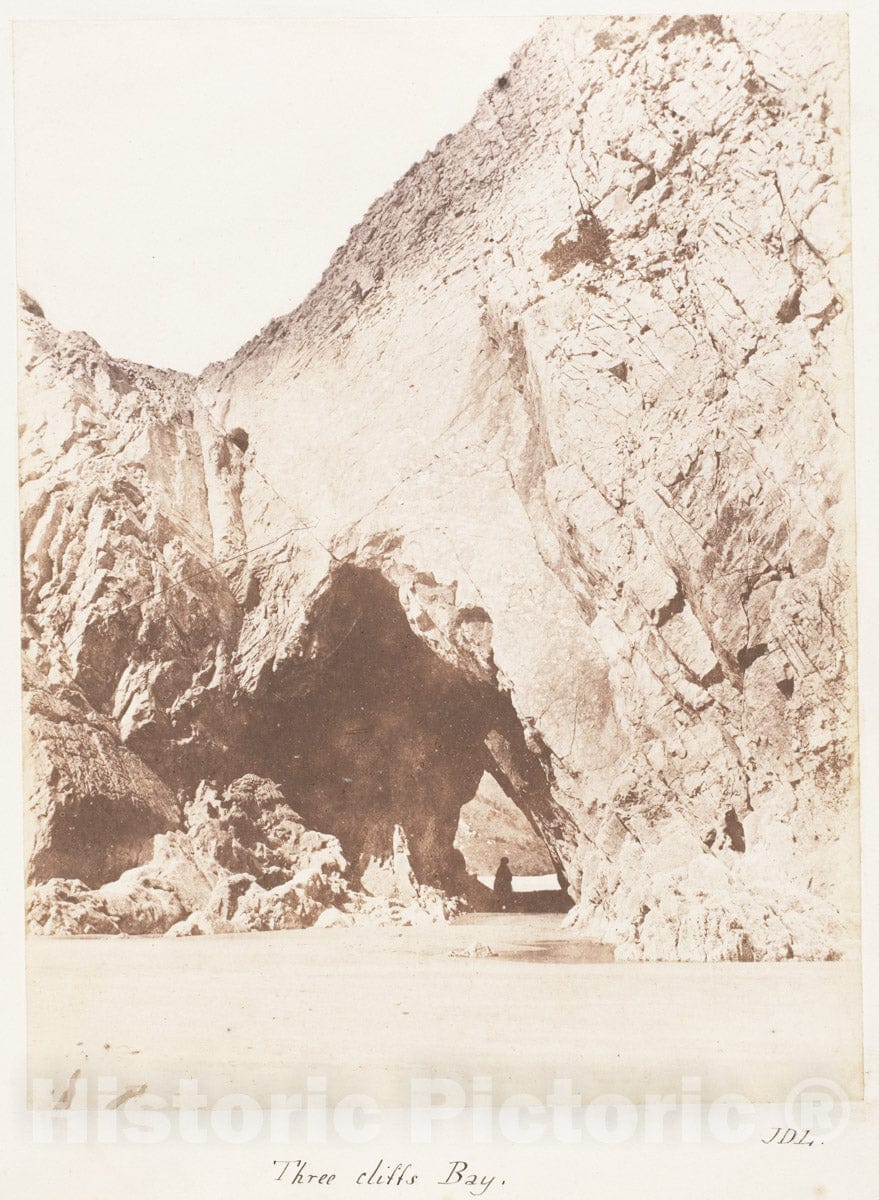 Photo Print : John Dillwyn Llewelyn - Three Cliffs Bay : Vintage Wall Art