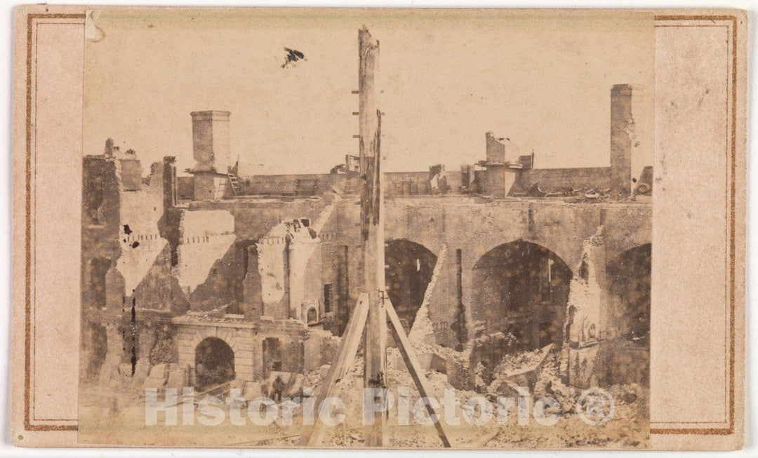 Art Print : J. M. Osborn - The Evacuation of Fort Sumter, April 1861 2 : Vintage Wall Art