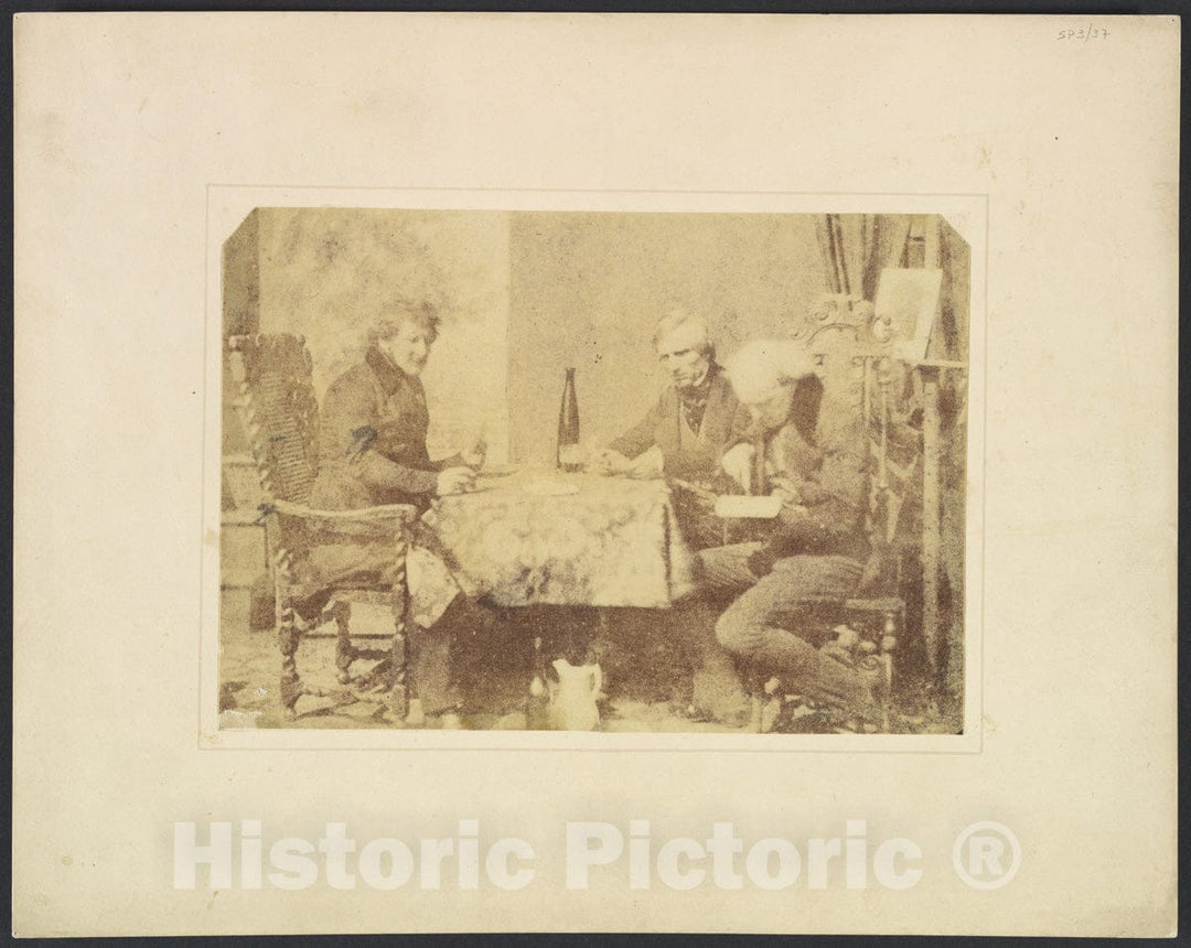 Photo Print : William Henry Fox Talbot - Group of Gentlemen Conversing Over a Glass of Wine : Vintage Wall Art