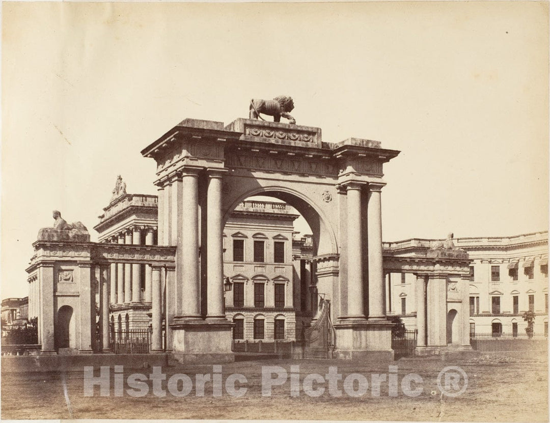 Photo Print : Captain R. B. Hill - Gateway to Government House, Calcutta : Vintage Wall Art