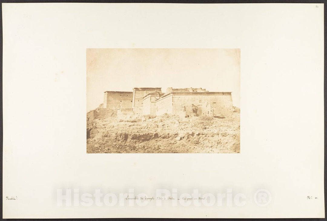 Photo Print : Maxime Du Camp - Ensemble du Temple d'Isis à Philae - Vue Prise au Nord : Vintage Wall Art