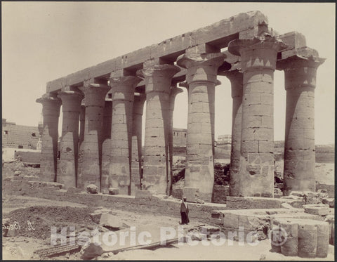 Photo Print : Antonio Beato - Luxor, vue du Temple cote ouest : Vintage Wall Art