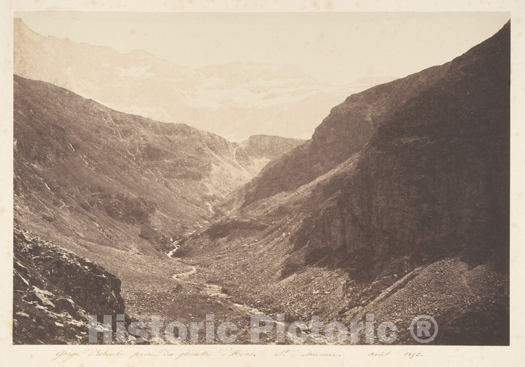 Photo Print : Joseph Vigier - Gorge d'Estaubé Prise des gloriettes d'Héas, St-Sauveur : Vintage Wall Art