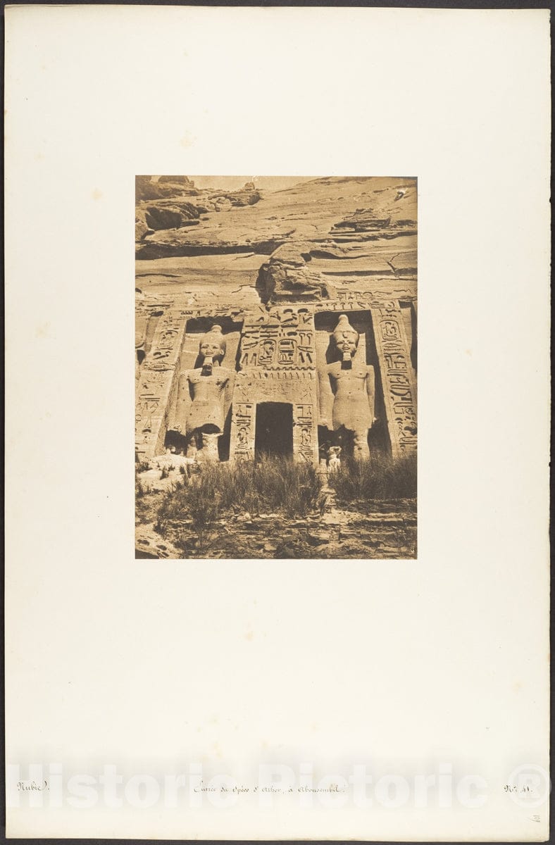 Photo Print : Maxime Du Camp - Entrée du Spéos d'Athor, à Abousembil : Vintage Wall Art