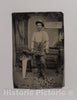 Art Print : Carpenter or Cabinetmaker Standing Before a Sign Advertising His Trade - Artist Unknown : Vintage Wall Art