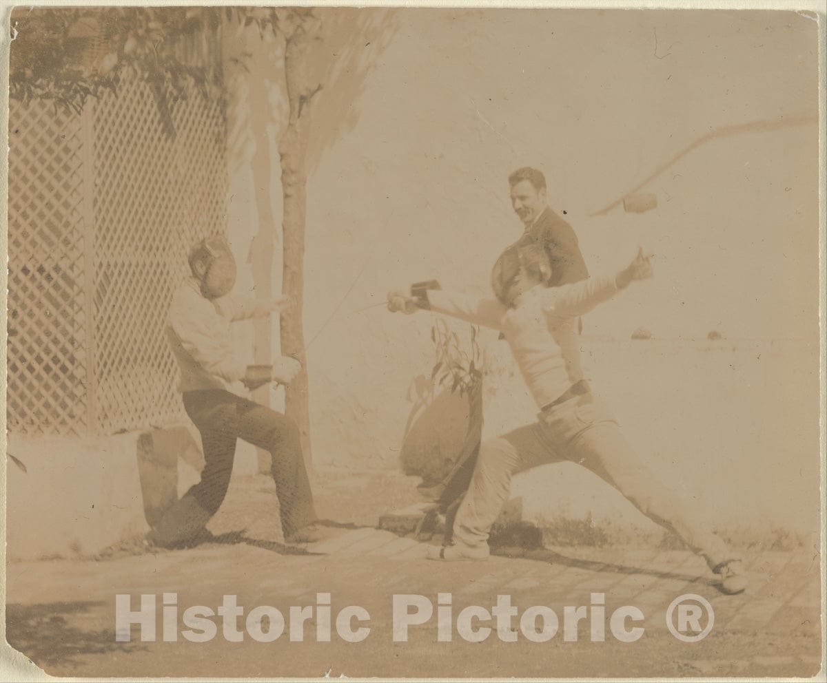 Photo Print : Circle of Thomas Eakins - Edmund Quinn Fencing : Vintage Wall Art