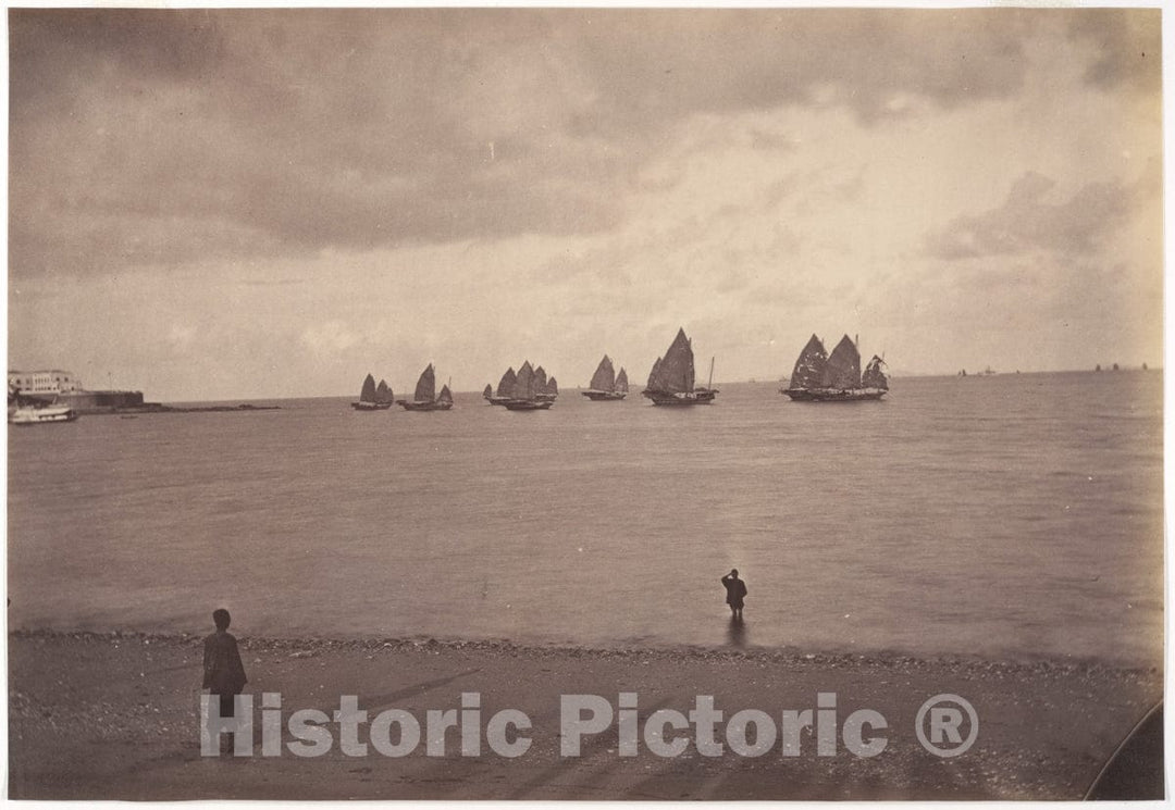 Photo Print : John Thomson - Fishing Boats Going Out Macao : Vintage Wall Art
