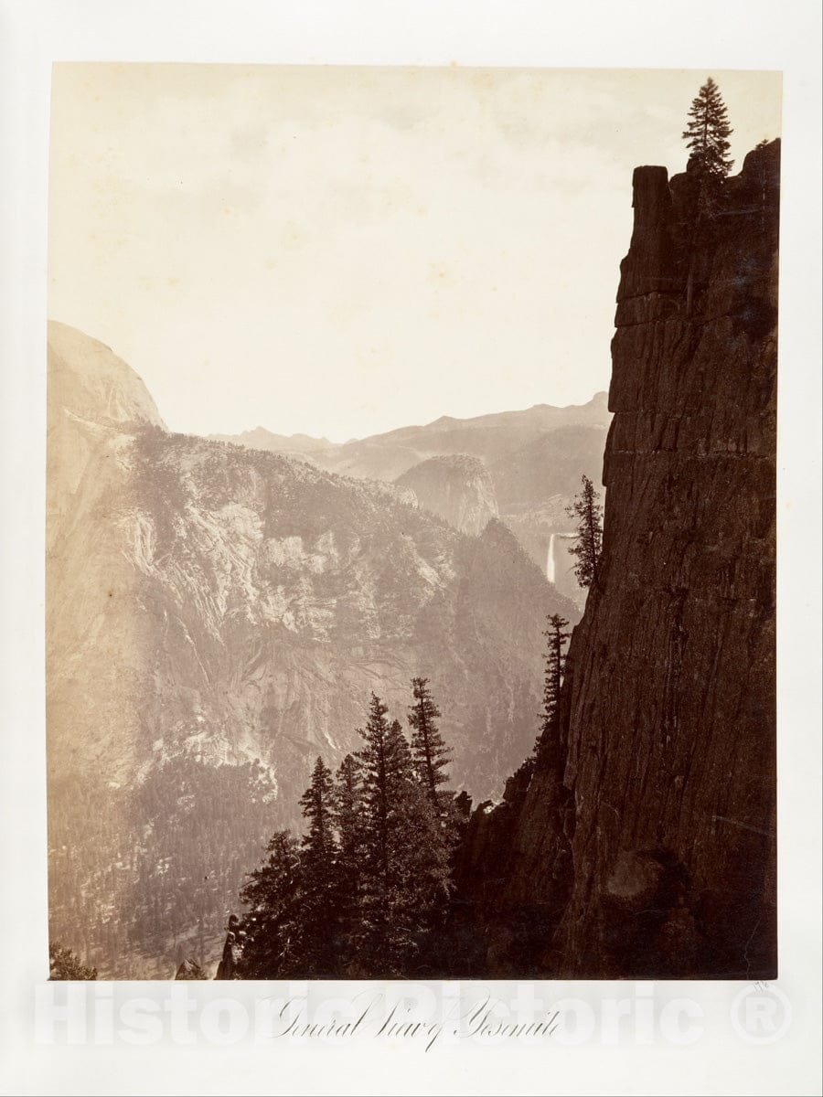 Photo Print : Carleton E. Watkins - General View of Yosemite : Vintage Wall Art