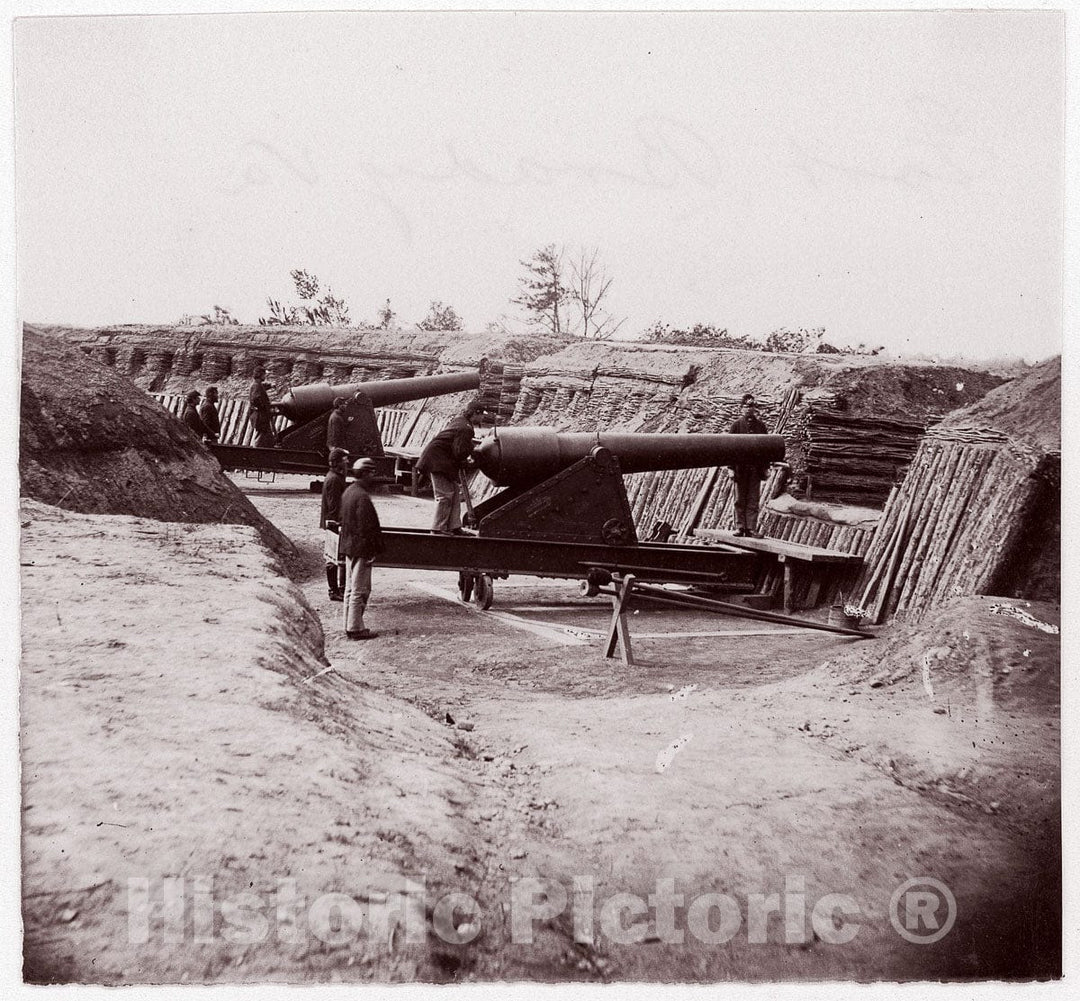 Photo Print : Andrew Joseph Russell - Fort Brady, James River 2 : Vintage Wall Art