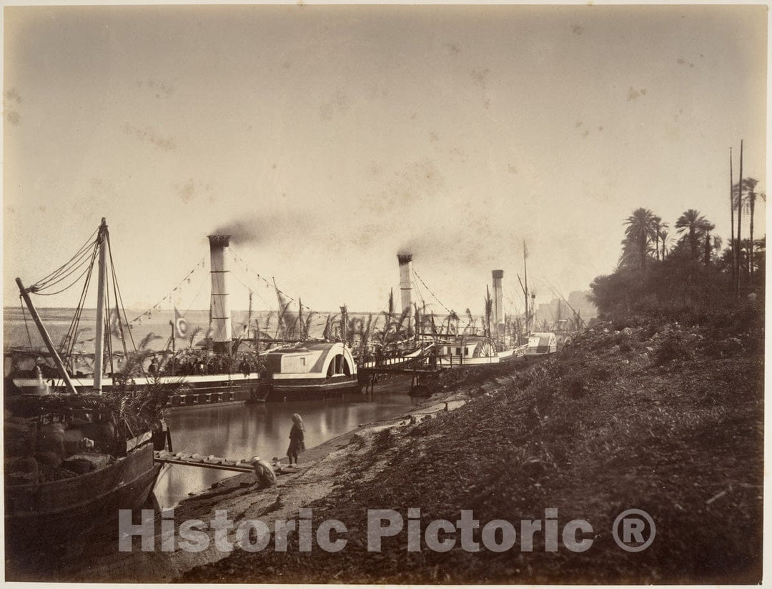Photo Print : Gustave Le Gray - Fête de S. A. Ismaïl Pacha à Bord des Bateaux de LL. A A. les Princes, janvier 1867 : Vintage Wall Art