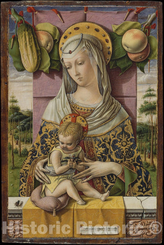 Art Print : Carlo Crivelli - Madonna and Child : Vintage Wall Art