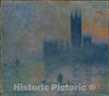 Art Print : Claude Monet - The Houses of Parliament (Effect of Fog) : Vintage Wall Art