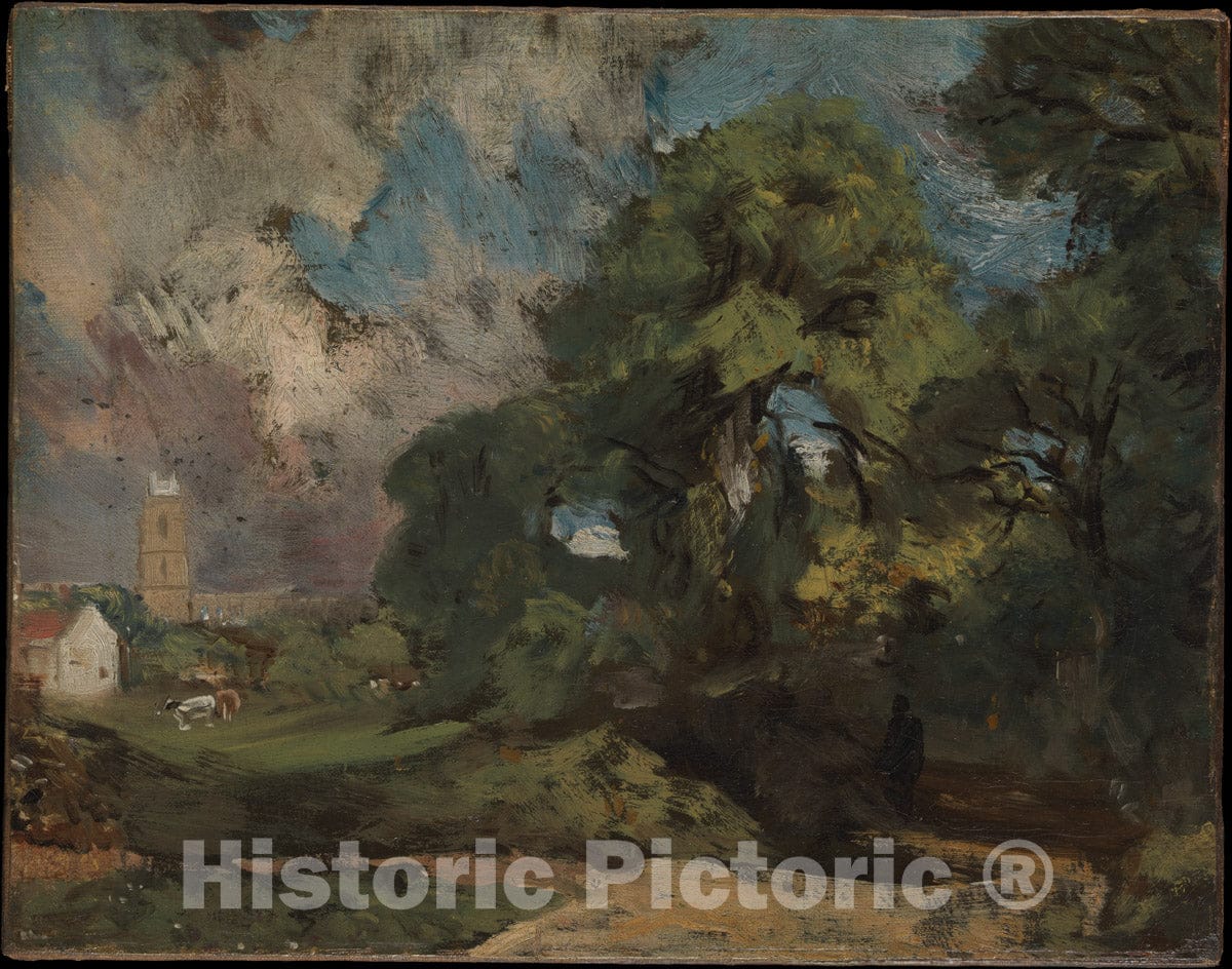 Art Print : John Constable - Stoke-by-Nayland : Vintage Wall Art