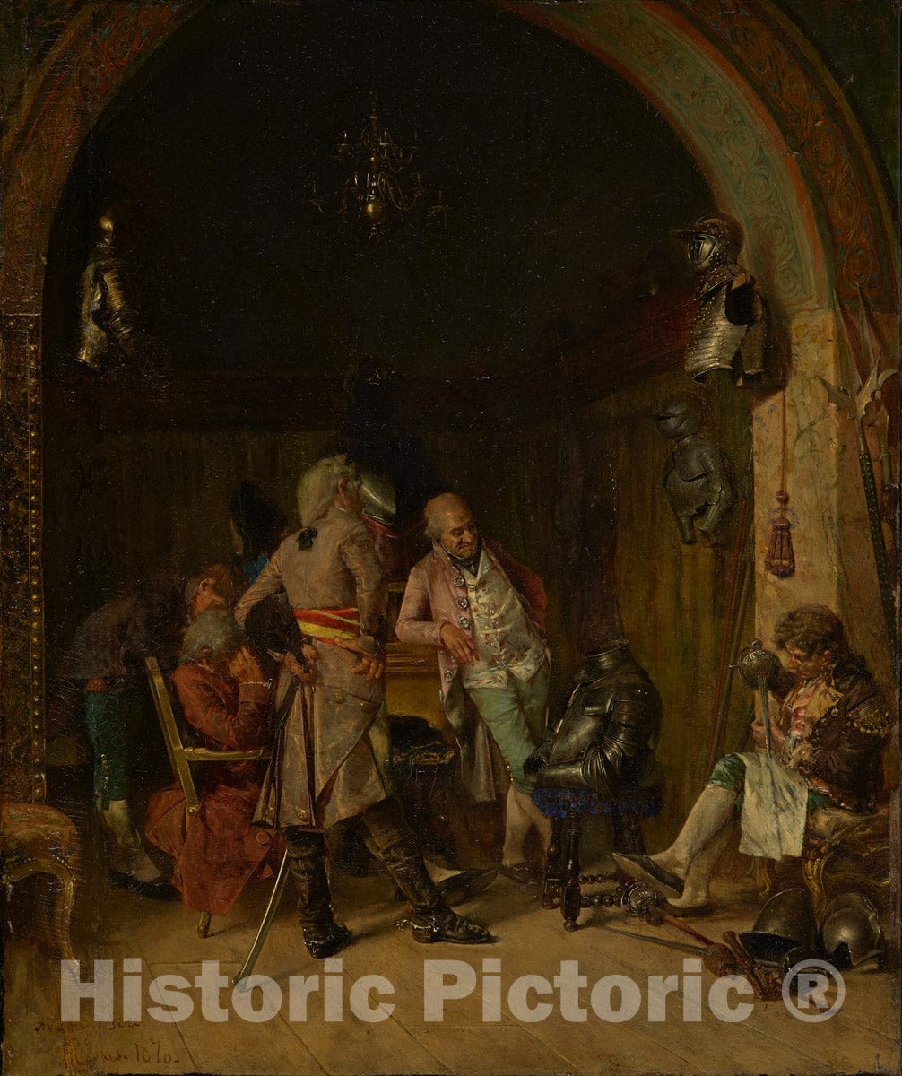 Art Print : José Villegas y Cordero - Examining Antique Arms : Vintage Wall Art