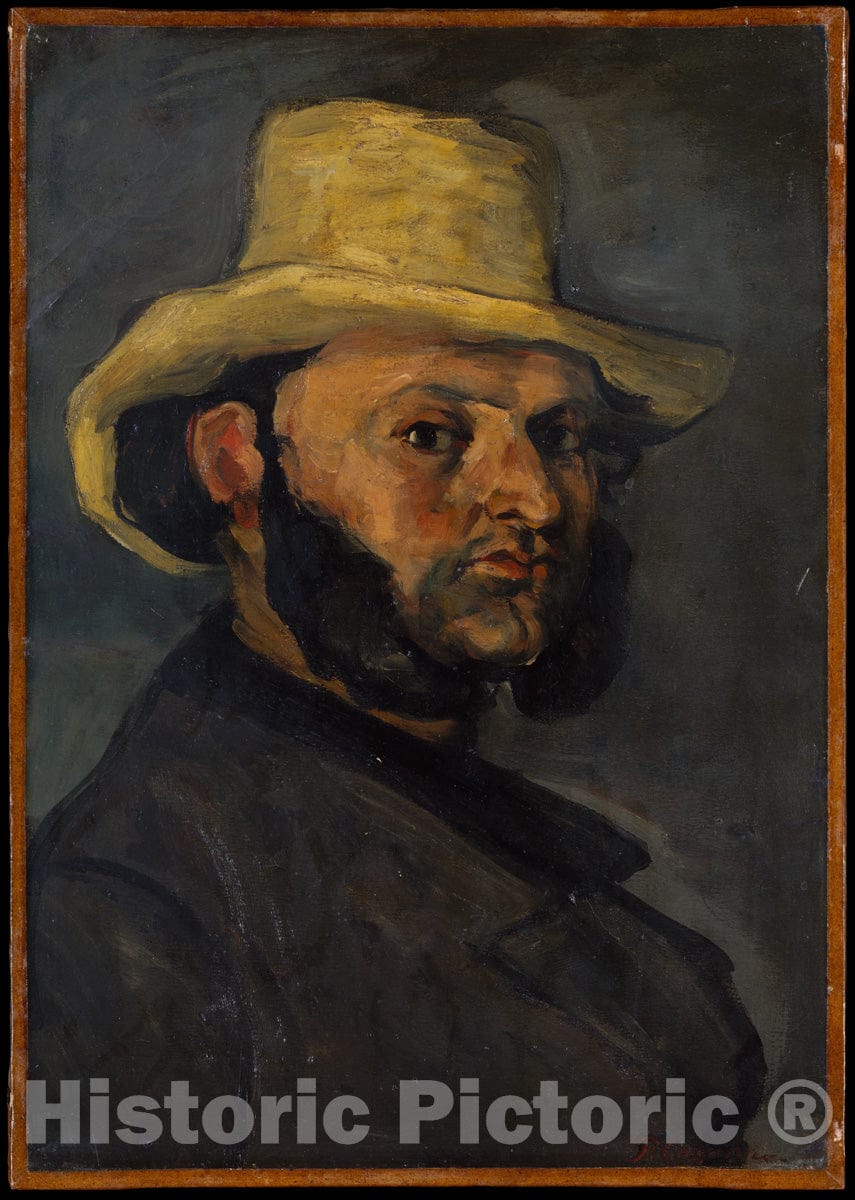 Art Print : Paul Cézanne - Gustave Boyer (b. 1840) in a Straw Hat : Vintage Wall Art