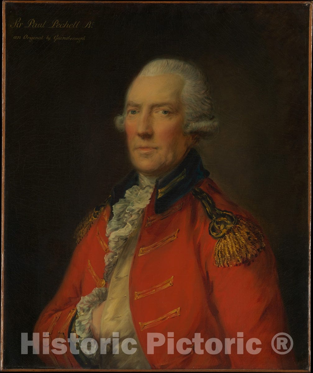 Art Print : Thomas Gainsborough - Lieutenant Colonel Paul Pechell (1724–1800) : Vintage Wall Art