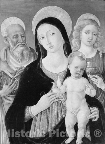 Art Print : Matteo di Giovanni di Bartolo - Madonna and Child with Saints Jerome and Mary Magdalen : Vintage Wall Art