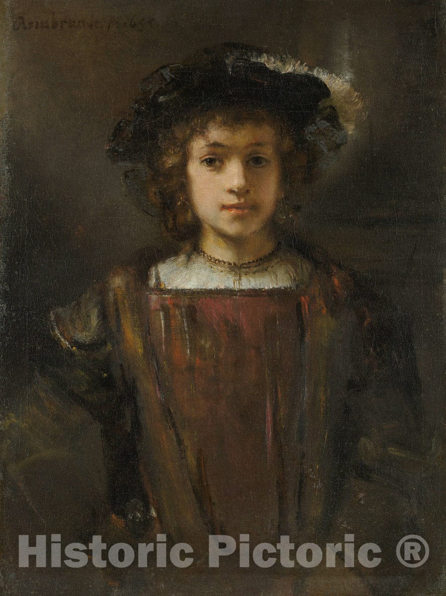 Art Print : Style of Rembrandt - Rembrandt's Son Titus (1641–1668) : Vintage Wall Art