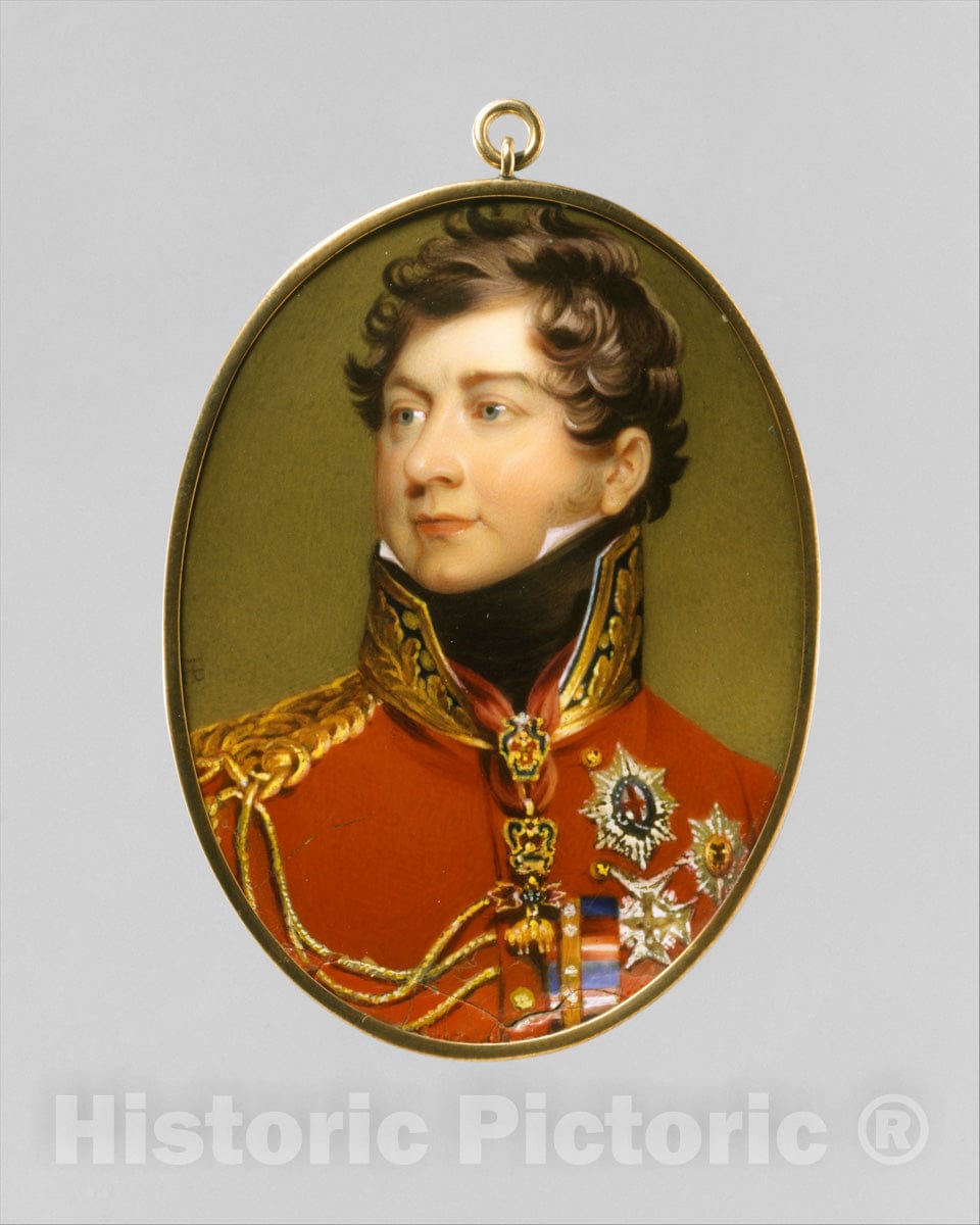 Art Print : Henry Bone - George IV (1762–1830) as Prince Regent, After Lawrence : Vintage Wall Art