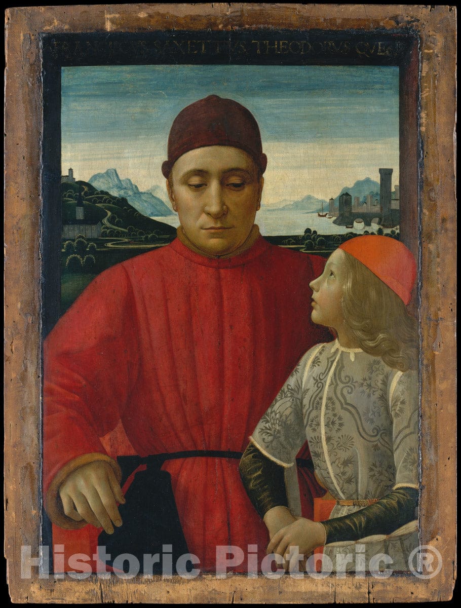 Art Print : Domenico Ghirlandaio (Domenico Bigordi) - Francesco Sassetti (1421–1490) and His Son Teodoro : Vintage Wall Art