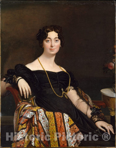 Art Print : Jean Auguste Dominique Ingres - Madame Jacques-Louis Leblanc (Françoise Poncelle, 1788–1839) : Vintage Wall Art